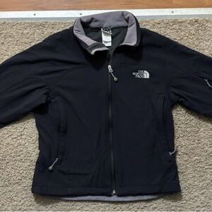 The North Face Womans Md Navy Full Zip Tech Fleece Lined Jacket Zipper Pockets
